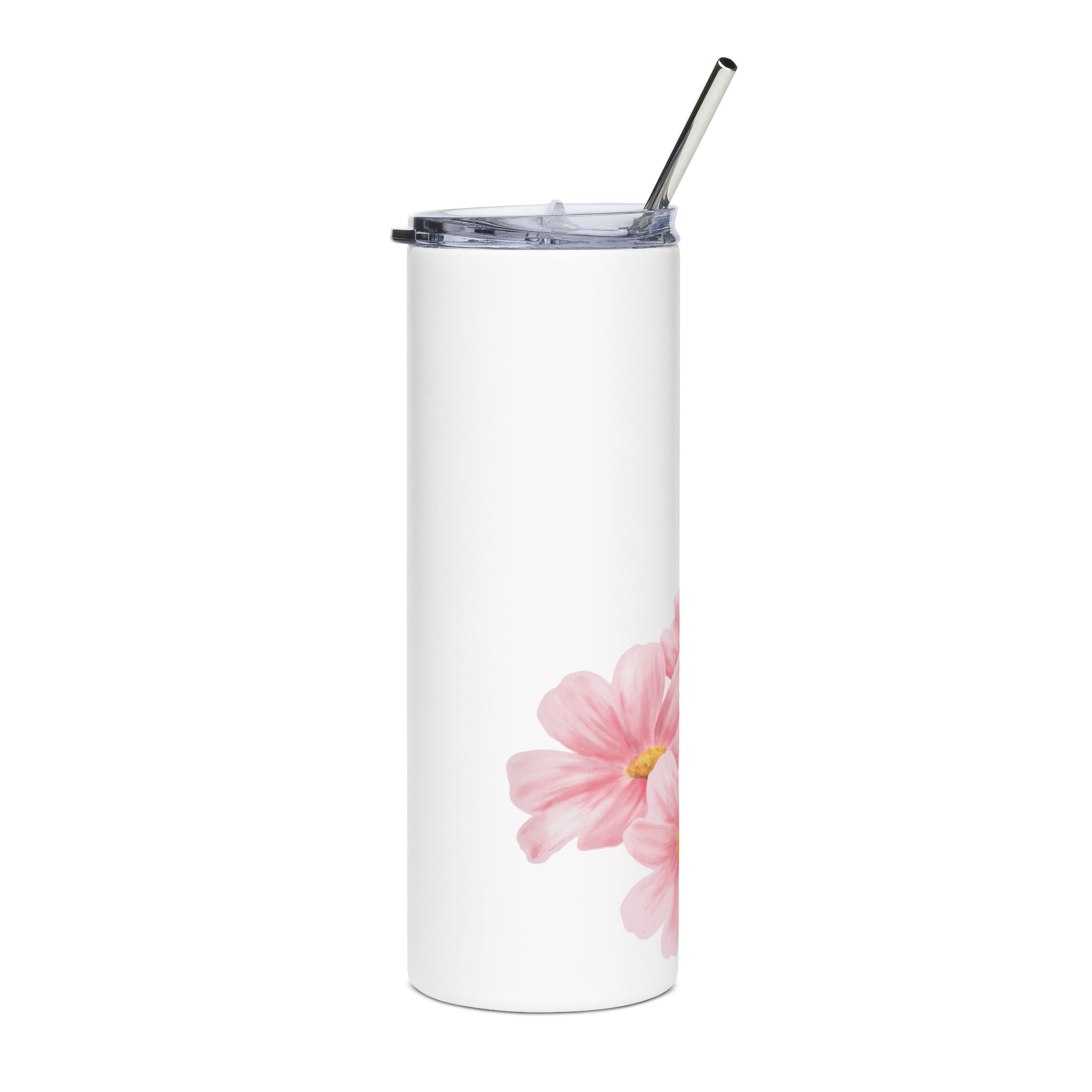 20oz Floral Butterfly Tumbler — Elegant Stainless Steel Travel Cup with Pink Blossoms & Butterfly Design