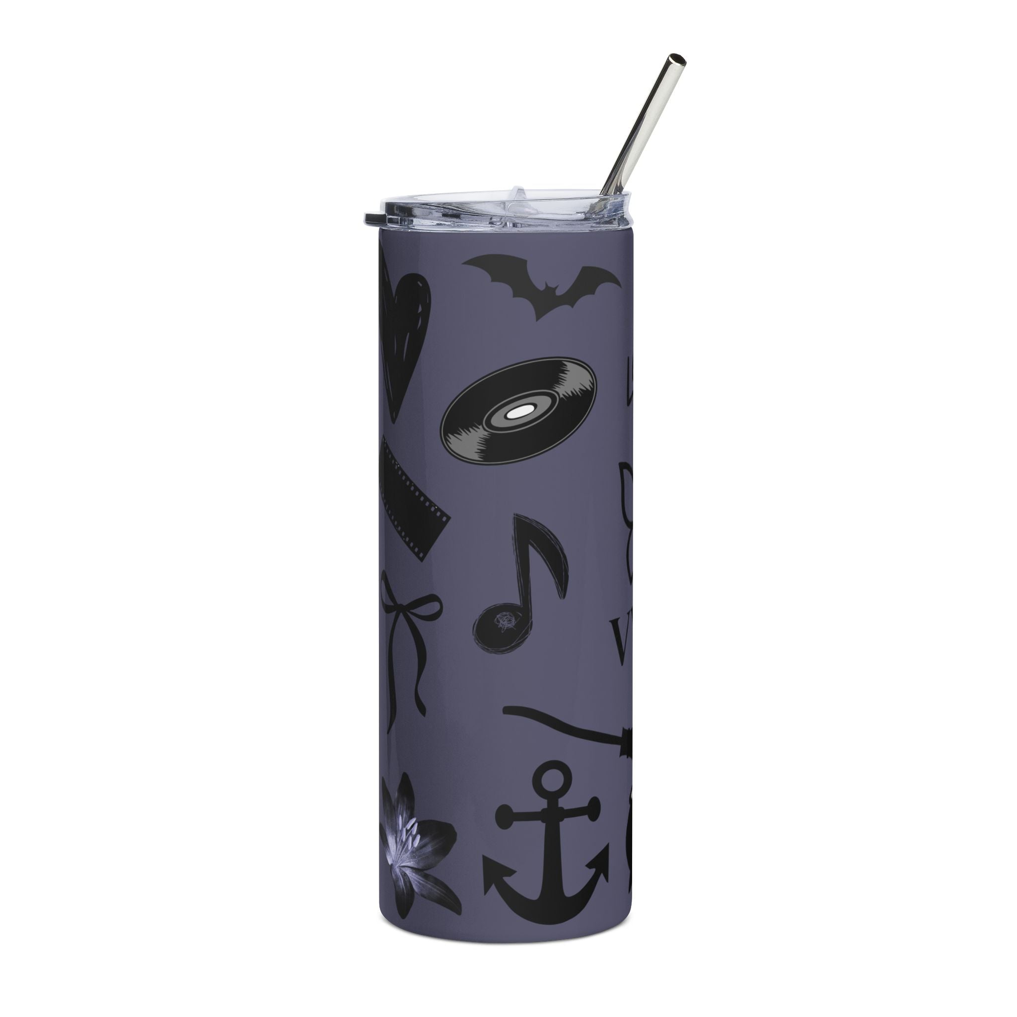 Black & White Symbol Tumbler – 20 oz Stainless Steel Travel Cup