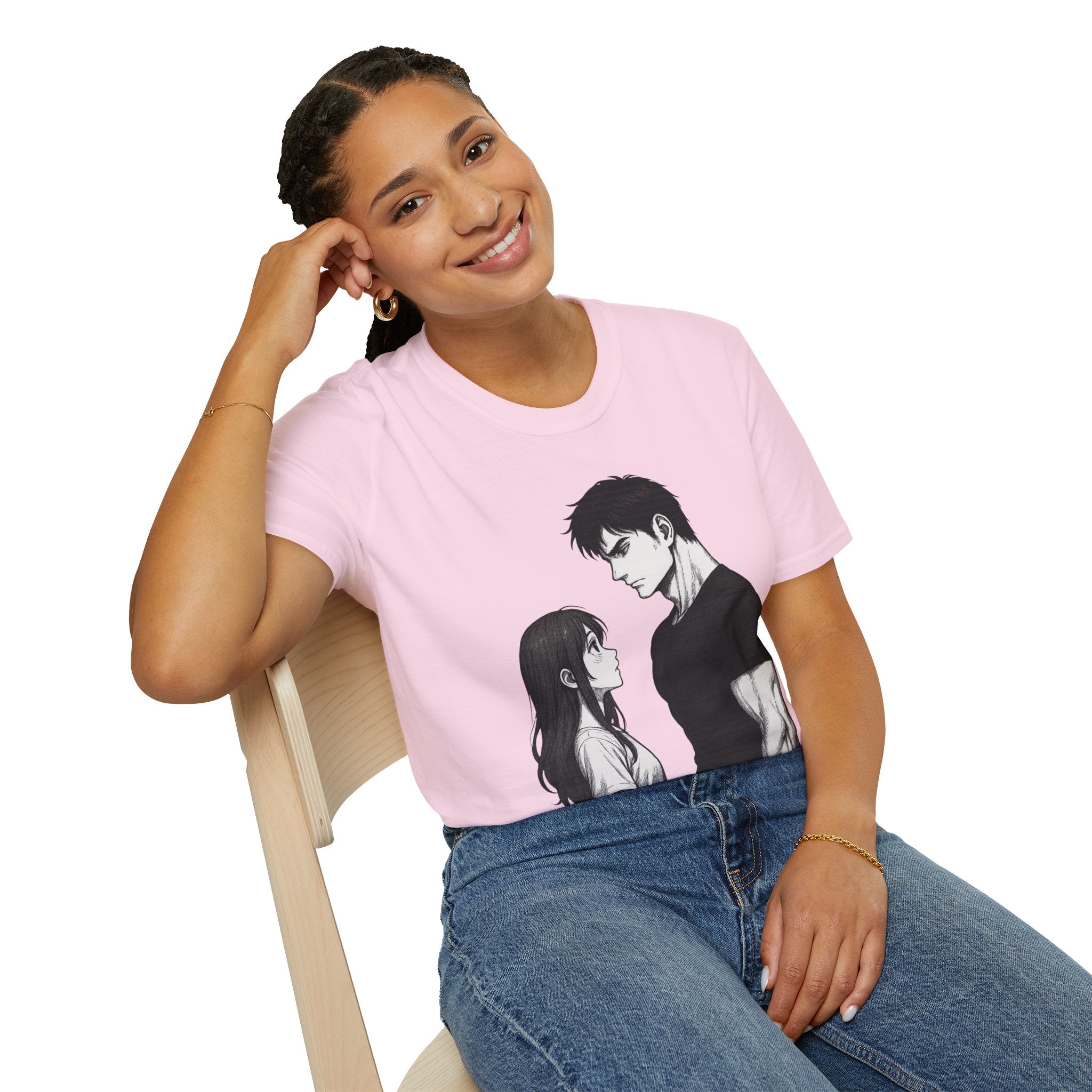 Anime Couple Love T-Shirt | Romantic Unisex Tee | Gift for Her & Him