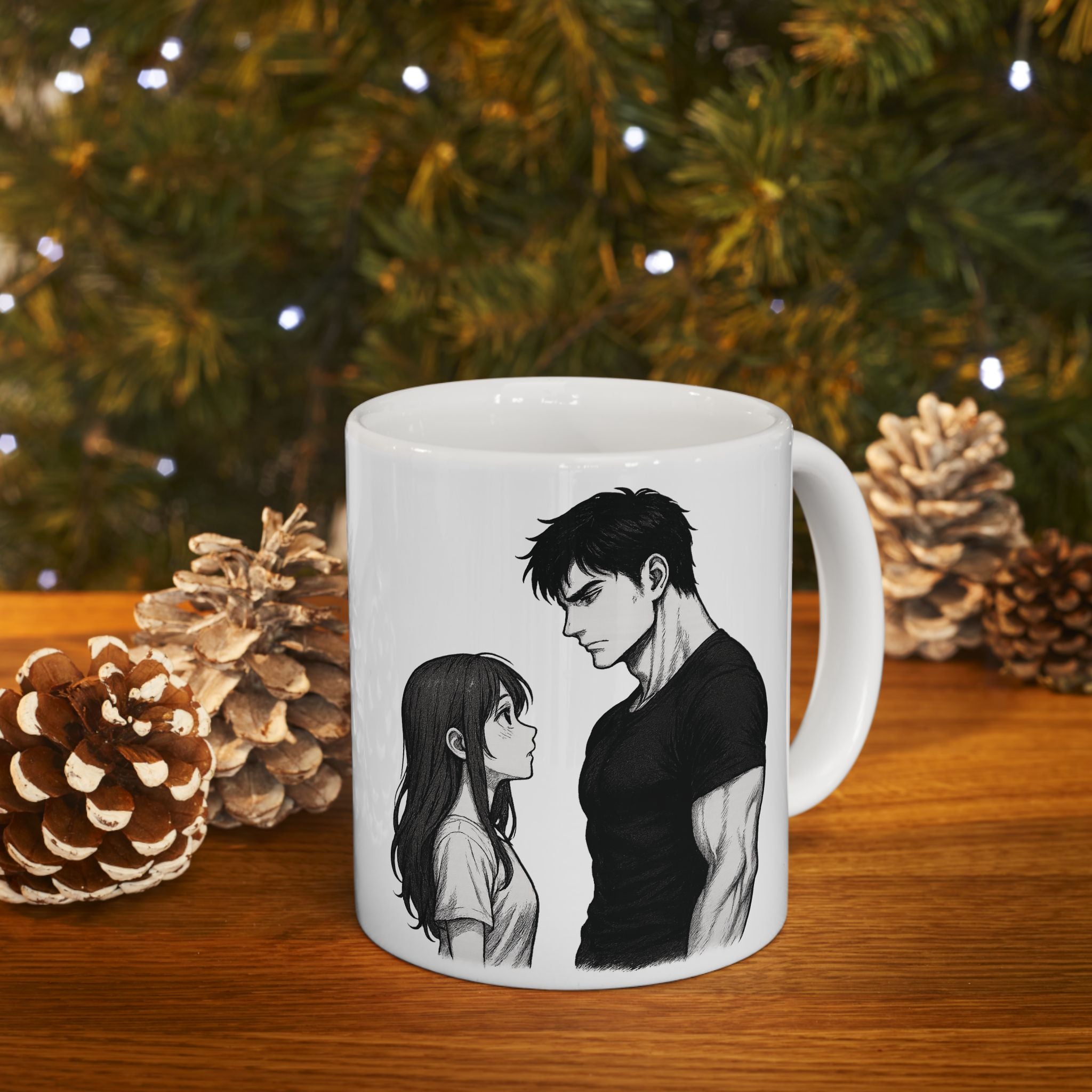 Anime Couple Mug | Romantic Manga Style Coffee Cup | Gift for Boyfriend or Girlfriend | Fall Vibes | Cute Love Mug for Couples