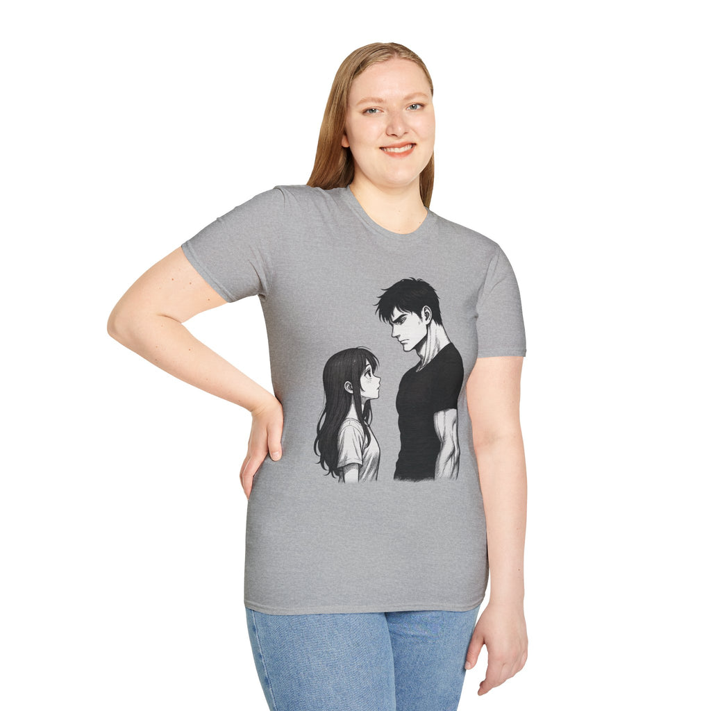 Anime Couple Love T-Shirt | Romantic Unisex Tee | Gift for Her & Him