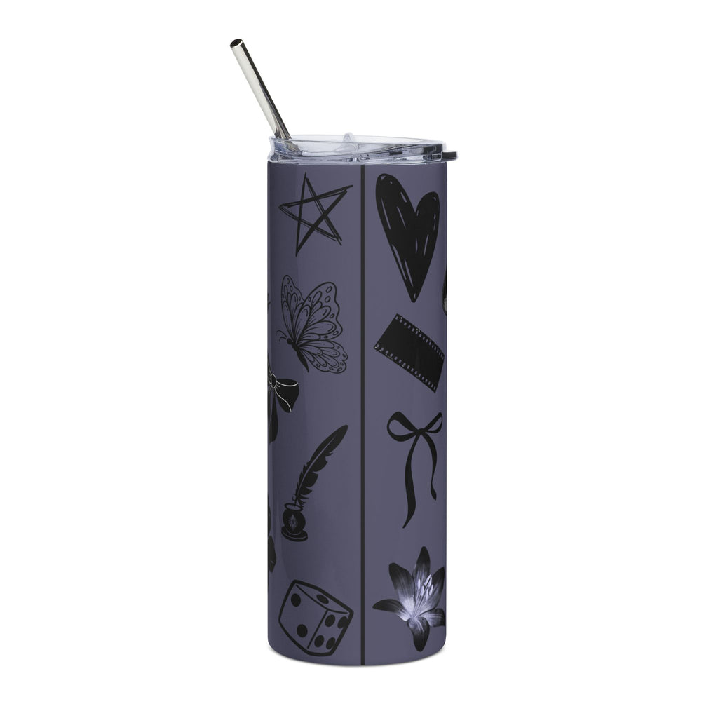 Black & White Symbol Tumbler – 20 oz Stainless Steel Travel Cup
