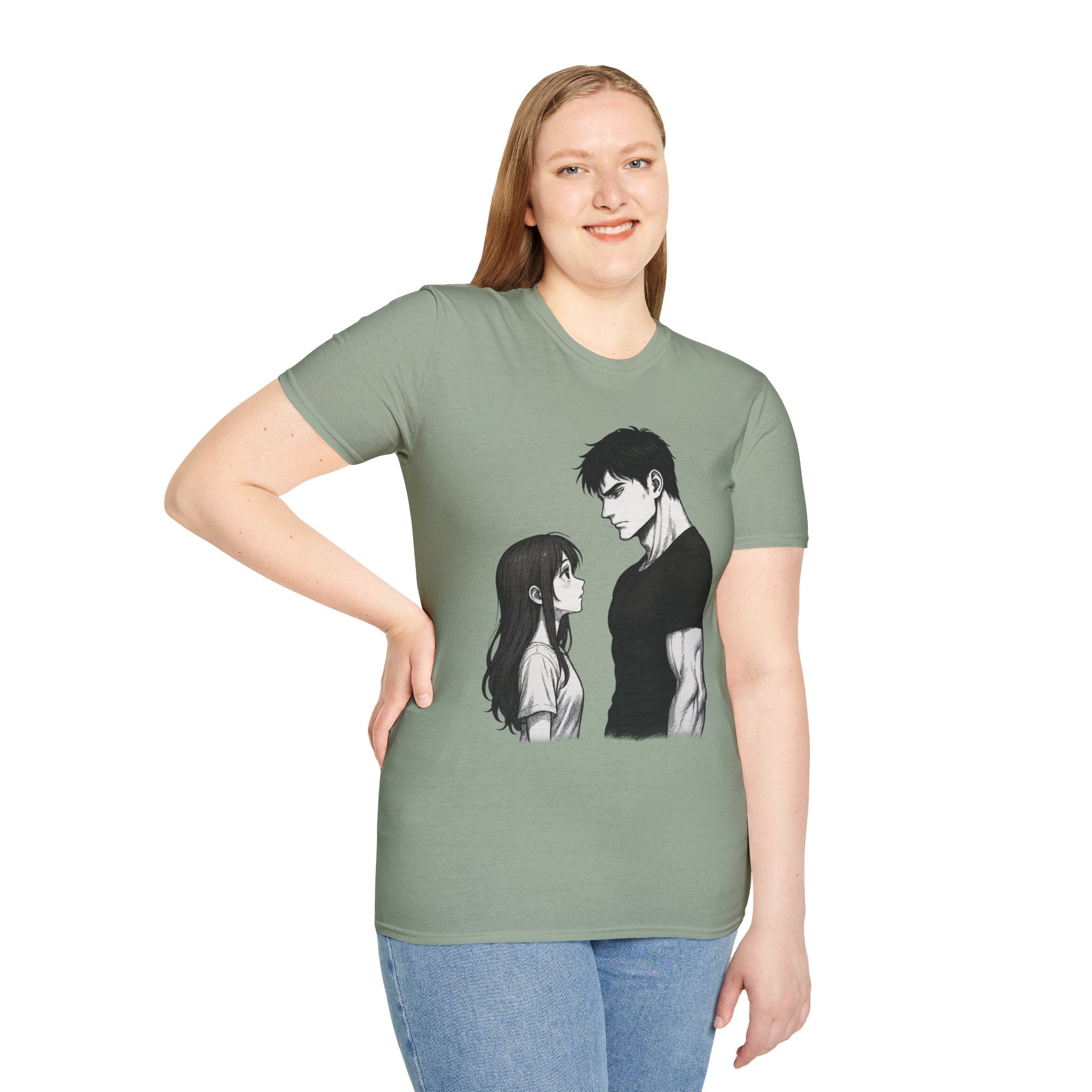 Anime Couple Love T-Shirt | Romantic Unisex Tee | Gift for Her & Him
