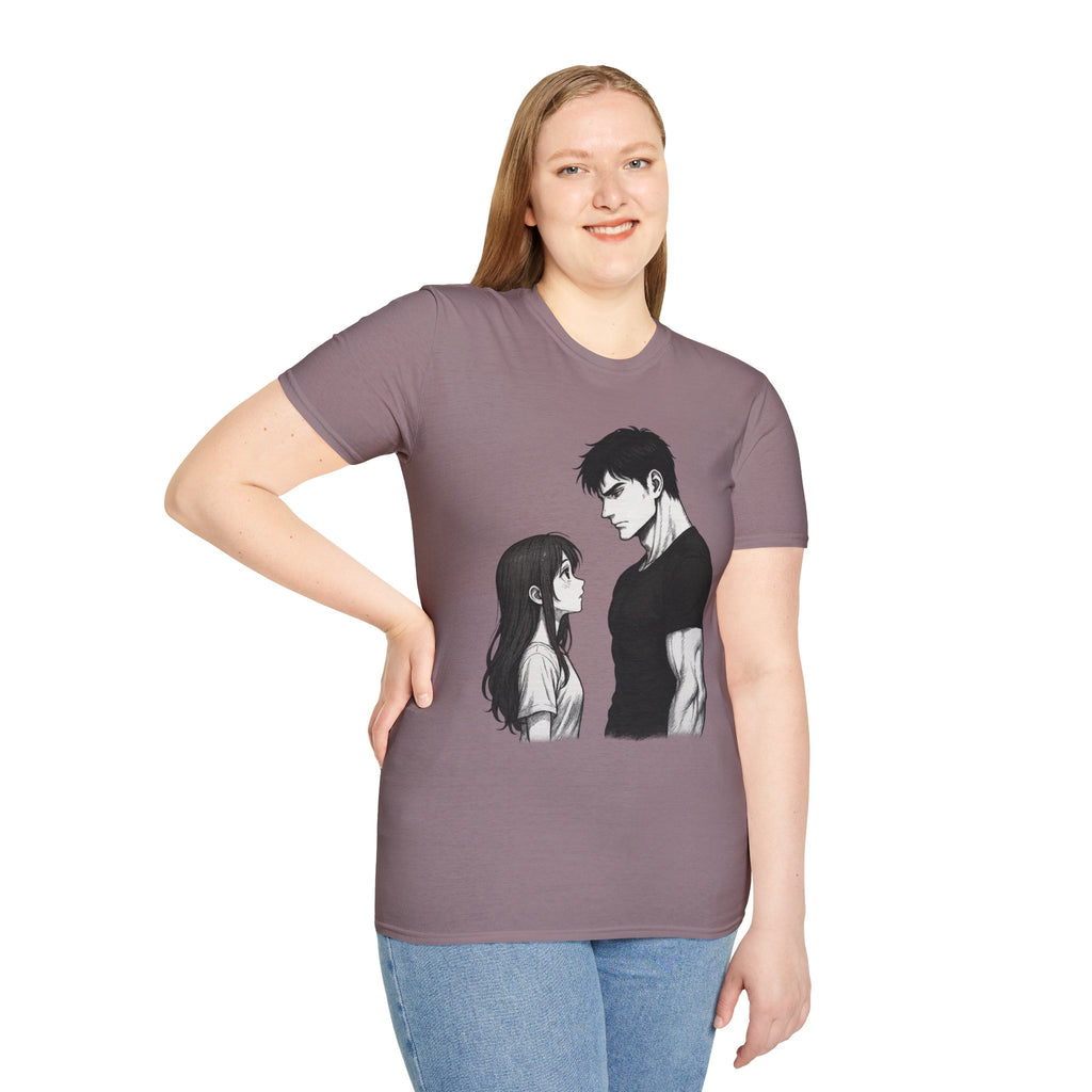 Anime Couple Love T-Shirt | Romantic Unisex Tee | Gift for Her & Him