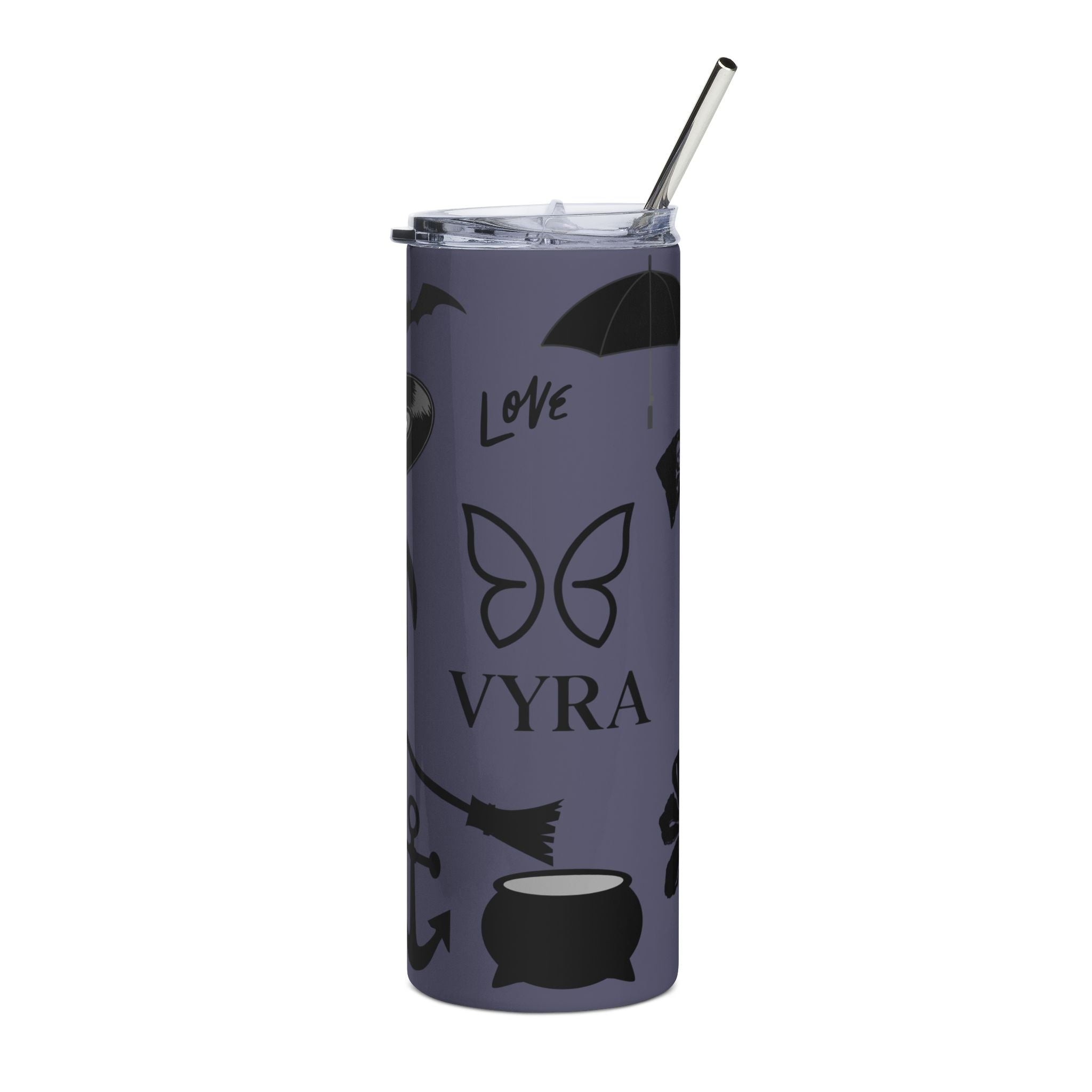 Black & White Symbol Tumbler – 20 oz Stainless Steel Travel Cup