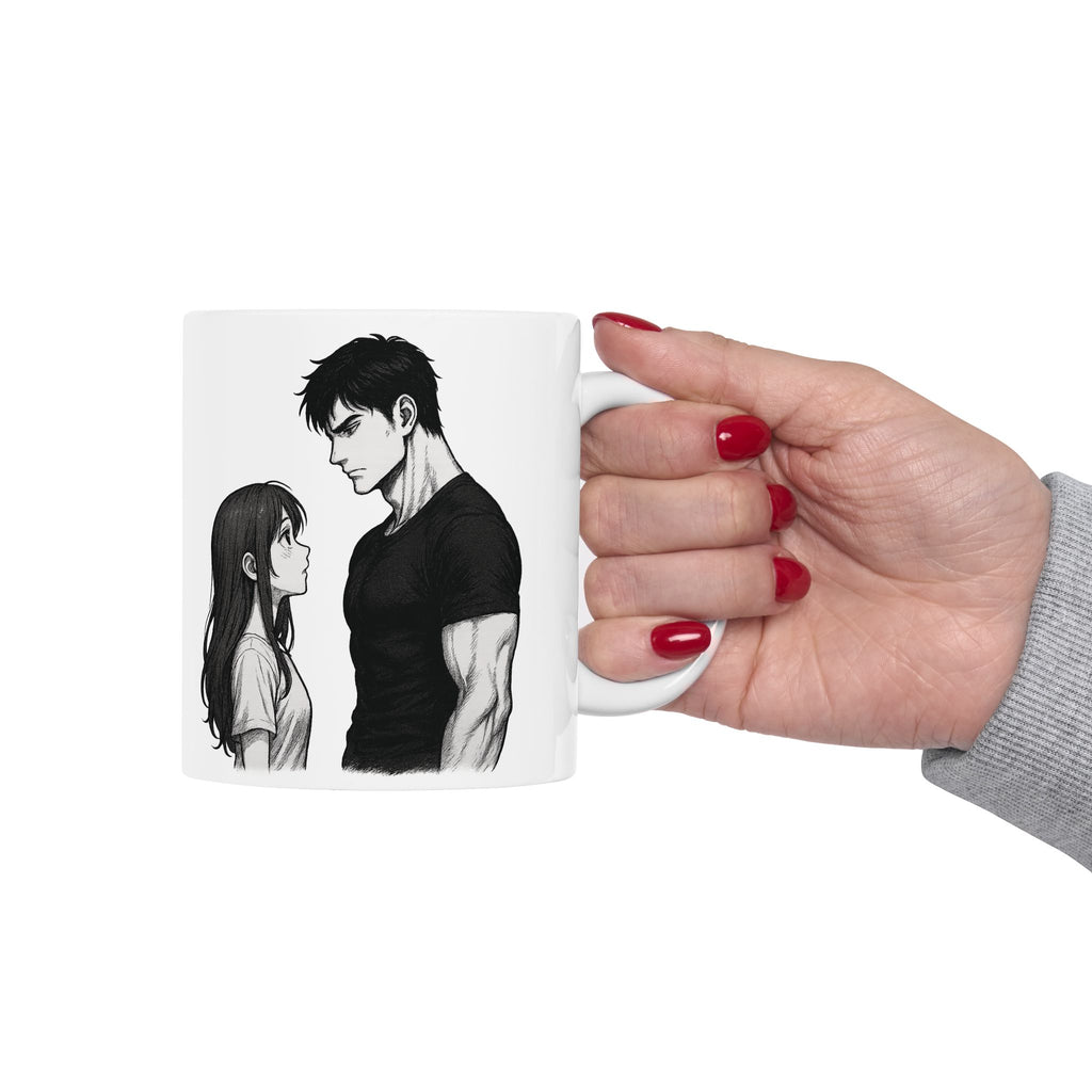 Anime Couple Mug | Romantic Manga Style Coffee Cup | Gift for Boyfriend or Girlfriend | Fall Vibes | Cute Love Mug for Couples