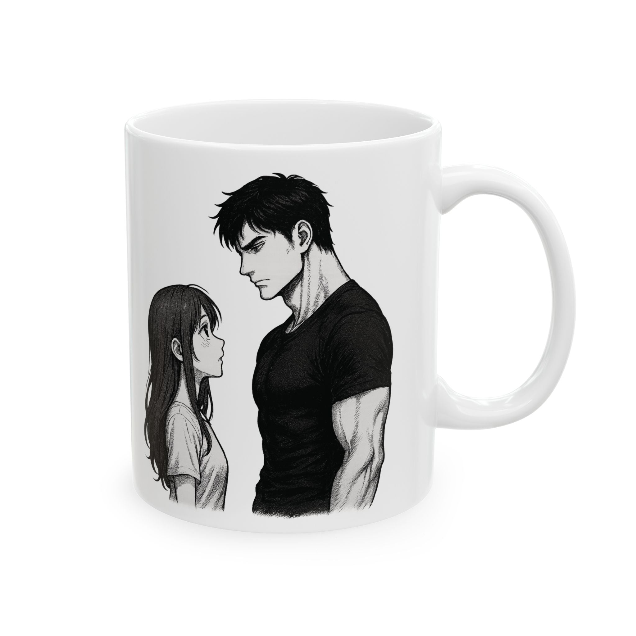 Anime Couple Mug | Romantic Manga Style Coffee Cup | Gift for Boyfriend or Girlfriend | Fall Vibes | Cute Love Mug for Couples