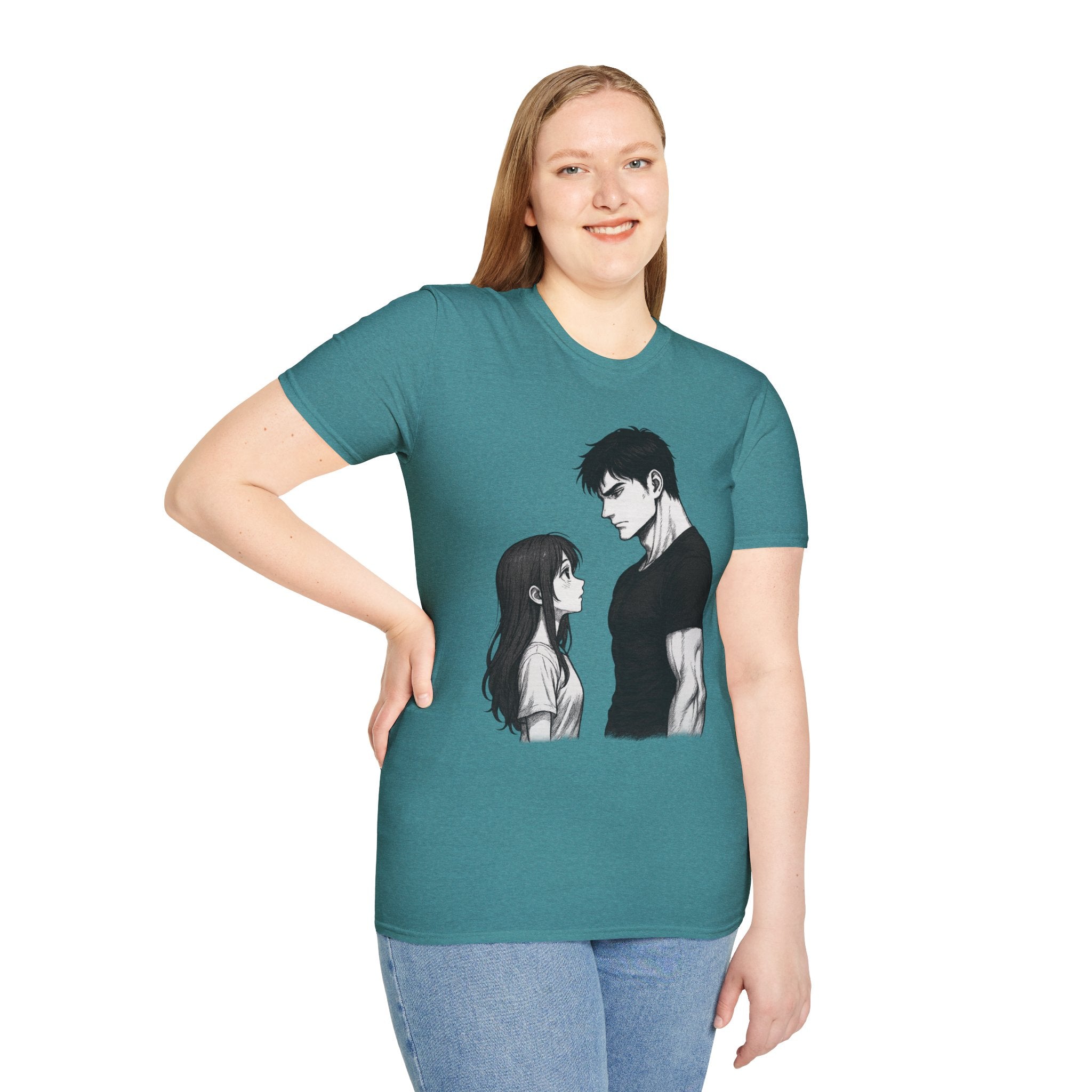 Anime Couple Love T-Shirt | Romantic Unisex Tee | Gift for Her & Him