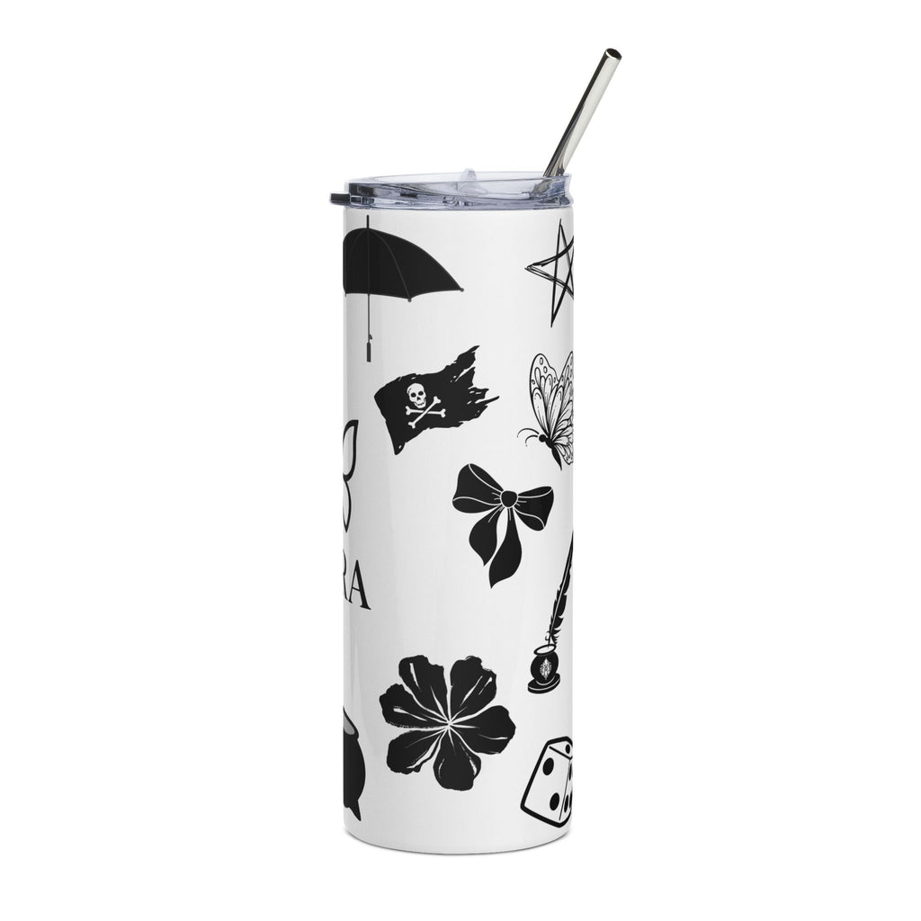 Black & White Symbol Tumbler – 20 oz Stainless Steel Travel Cup