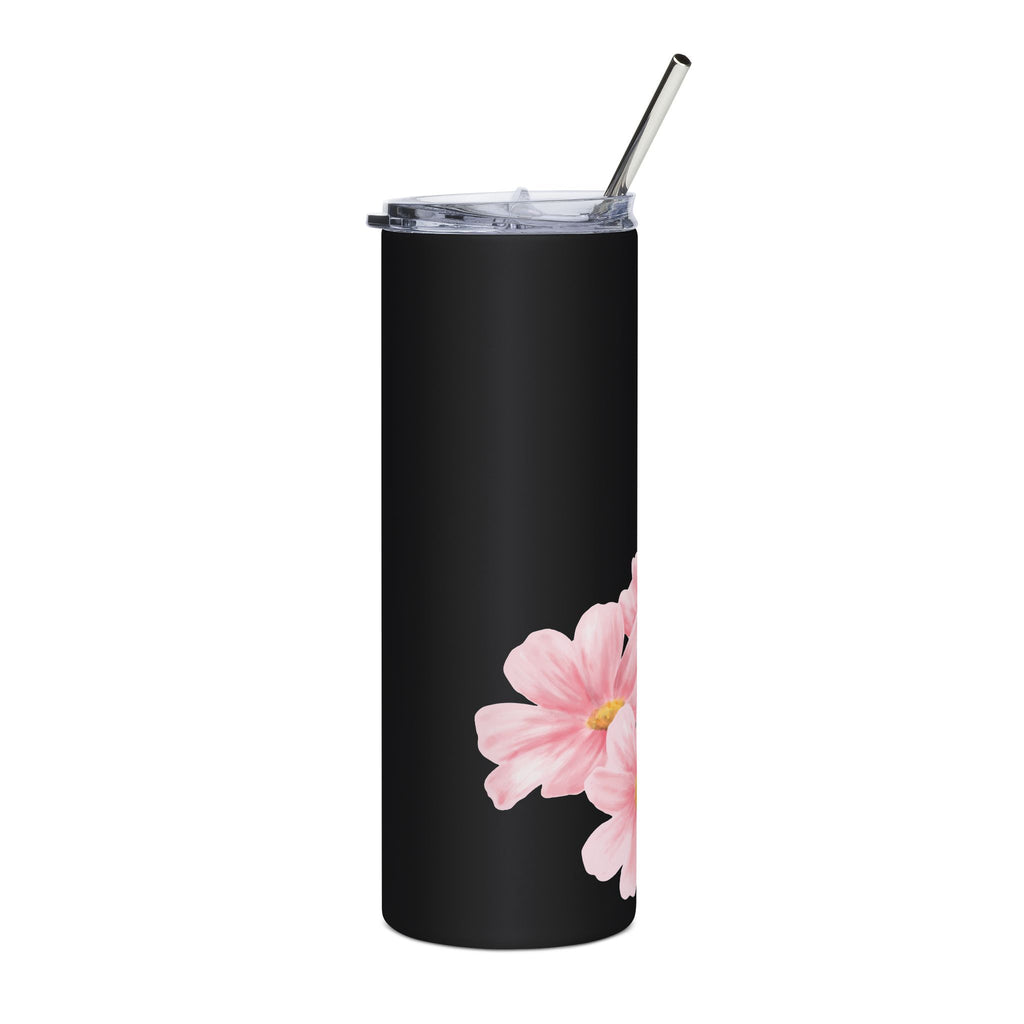 20oz Floral Butterfly Tumbler — Elegant Stainless Steel Travel Cup with Pink Blossoms & Butterfly Design