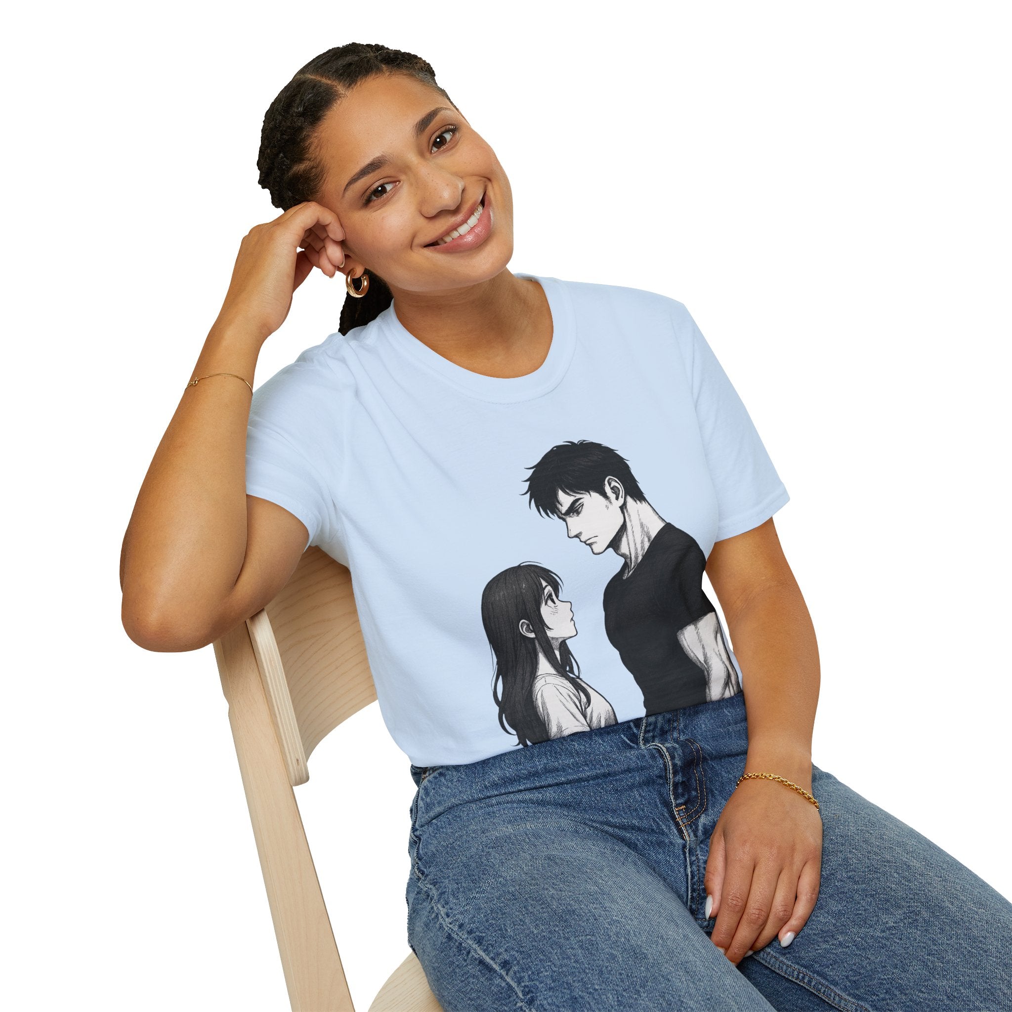 Anime Couple Love T-Shirt | Romantic Unisex Tee | Gift for Her & Him