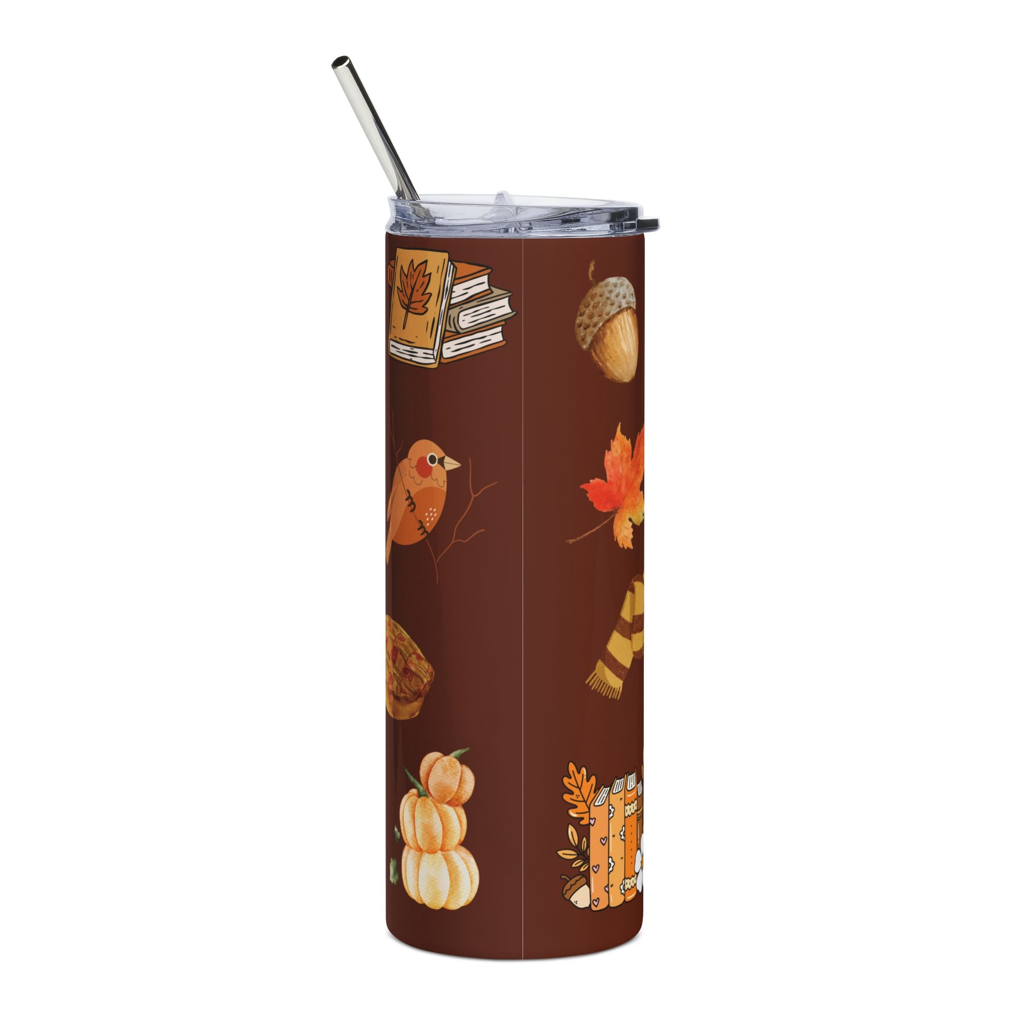 Cozy Autumn Afternoon Stainless Steel Tumbler – 20 oz Warm Caramel Edition