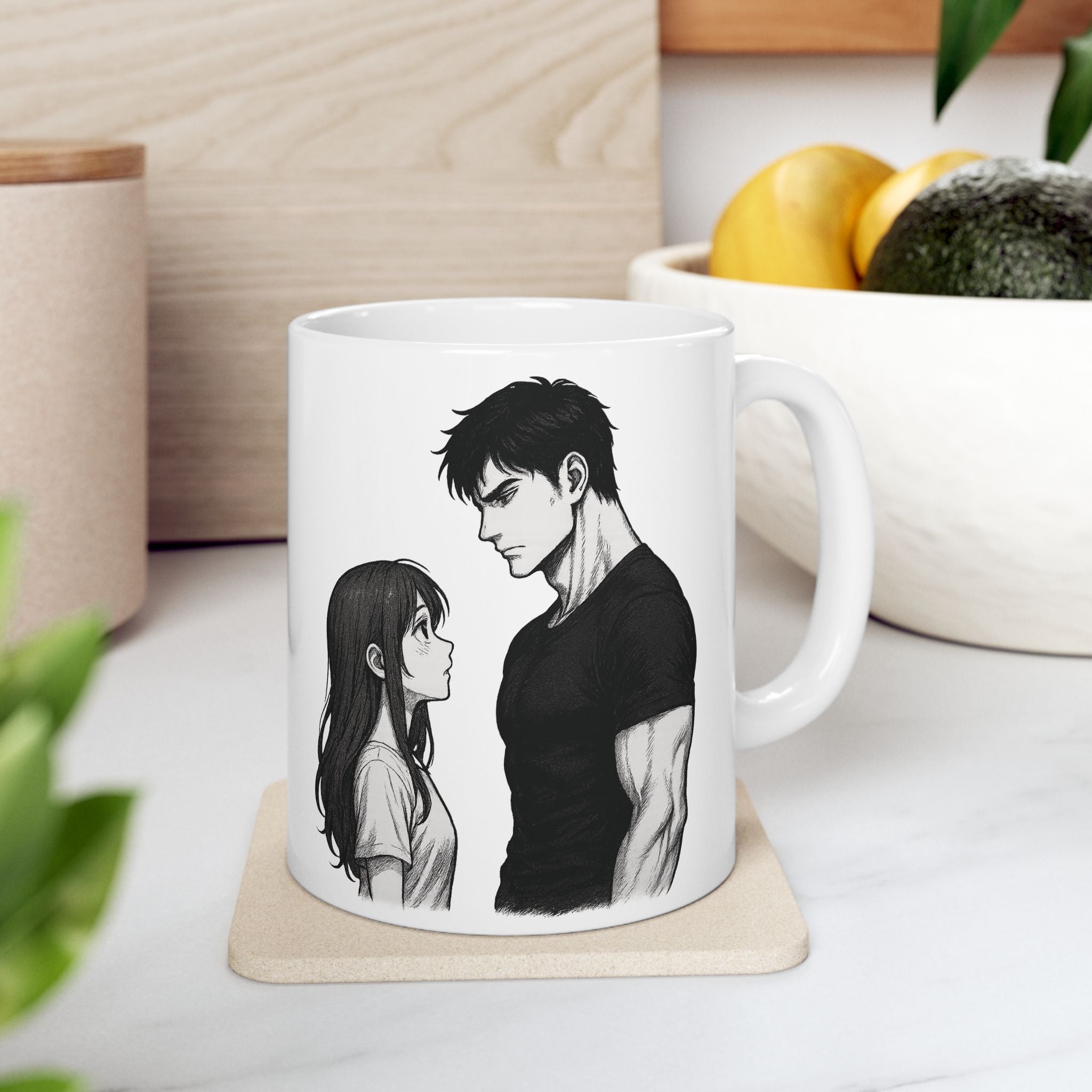 Anime Couple Mug | Romantic Manga Style Coffee Cup | Gift for Boyfriend or Girlfriend | Fall Vibes | Cute Love Mug for Couples