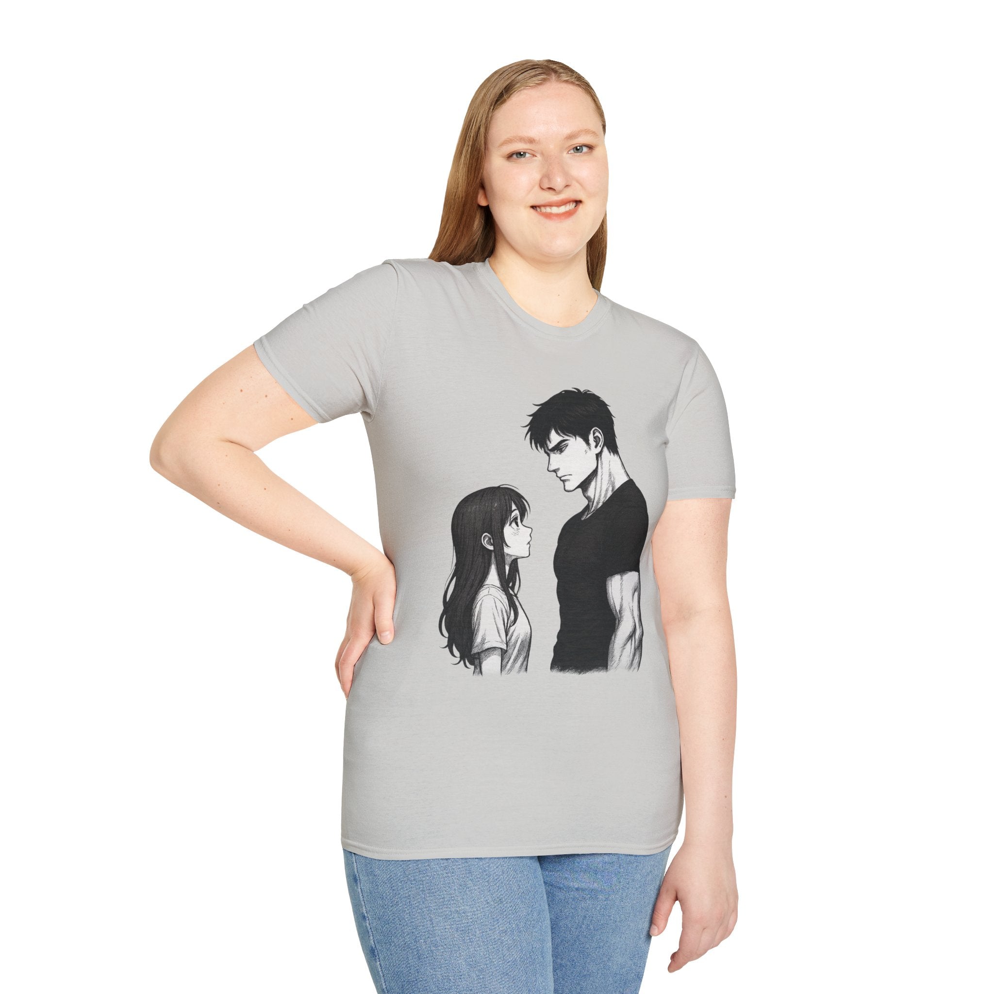 Anime Couple Love T-Shirt | Romantic Unisex Tee | Gift for Her & Him