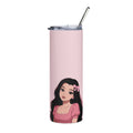Pink Anime Girl 20oz Stainless Steel Tumbler — Cute Kawaii Drink Bottle
